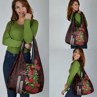 Hawaii Mele Kalikimaka Kakau Grocery Bag I'iwi Bird on Ohia Lehua LT7 - Polynesian Pride