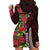 Hawaii Mele Kalikimaka Kakau Hoodie Dress I'iwi Bird on Ohia Lehua