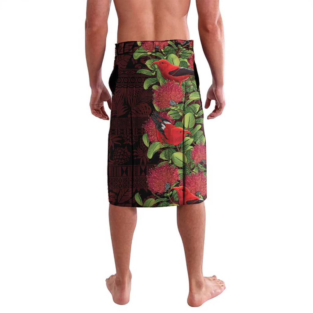 Hawaii Mele Kalikimaka Kakau Lavalava I'iwi Bird on Ohia Lehua LT7 - Polynesian Pride
