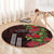 Hawaii Mele Kalikimaka Kakau Round Carpet I'iwi Bird on Ohia Lehua