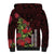 Hawaii Mele Kalikimaka Kakau Sherpa Hoodie I'iwi Bird on Ohia Lehua