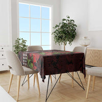 Hawaii Mele Kalikimaka Kakau Tablecloth I'iwi Bird on Ohia Lehua LT7 - Polynesian Pride