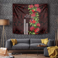 Hawaii Mele Kalikimaka Kakau Tapestry I'iwi Bird on Ohia Lehua LT7 - Polynesian Pride