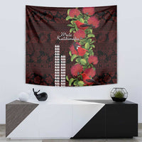 Hawaii Mele Kalikimaka Kakau Tapestry I'iwi Bird on Ohia Lehua LT7 - Polynesian Pride
