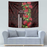 Hawaii Mele Kalikimaka Kakau Tapestry I'iwi Bird on Ohia Lehua LT7 - Polynesian Pride