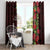 Hawaii Mele Kalikimaka Kakau Window Curtain I'iwi Bird on Ohia Lehua