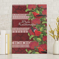 Hawaii Christmas Mele Kalikimaka Canvas Wall Art I'iwi Bird on Ohia Lehua LT7 Without Frame Red White - Polynesian Pride