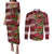 Hawaii Christmas Mele Kalikimaka Couples Matching Puletasi and Long Sleeve Button Shirt I'iwi Bird on Ohia Lehua
