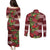 Hawaii Christmas Mele Kalikimaka Couples Matching Puletasi and Long Sleeve Button Shirt I'iwi Bird on Ohia Lehua
