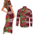 Hawaii Christmas Mele Kalikimaka Couples Matching Short Sleeve Bodycon Dress and Long Sleeve Button Shirt I'iwi Bird on Ohia Lehua