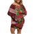 Hawaii Christmas Mele Kalikimaka Family Matching Off Shoulder Short Dress and Hawaiian Shirt I'iwi Bird on Ohia Lehua