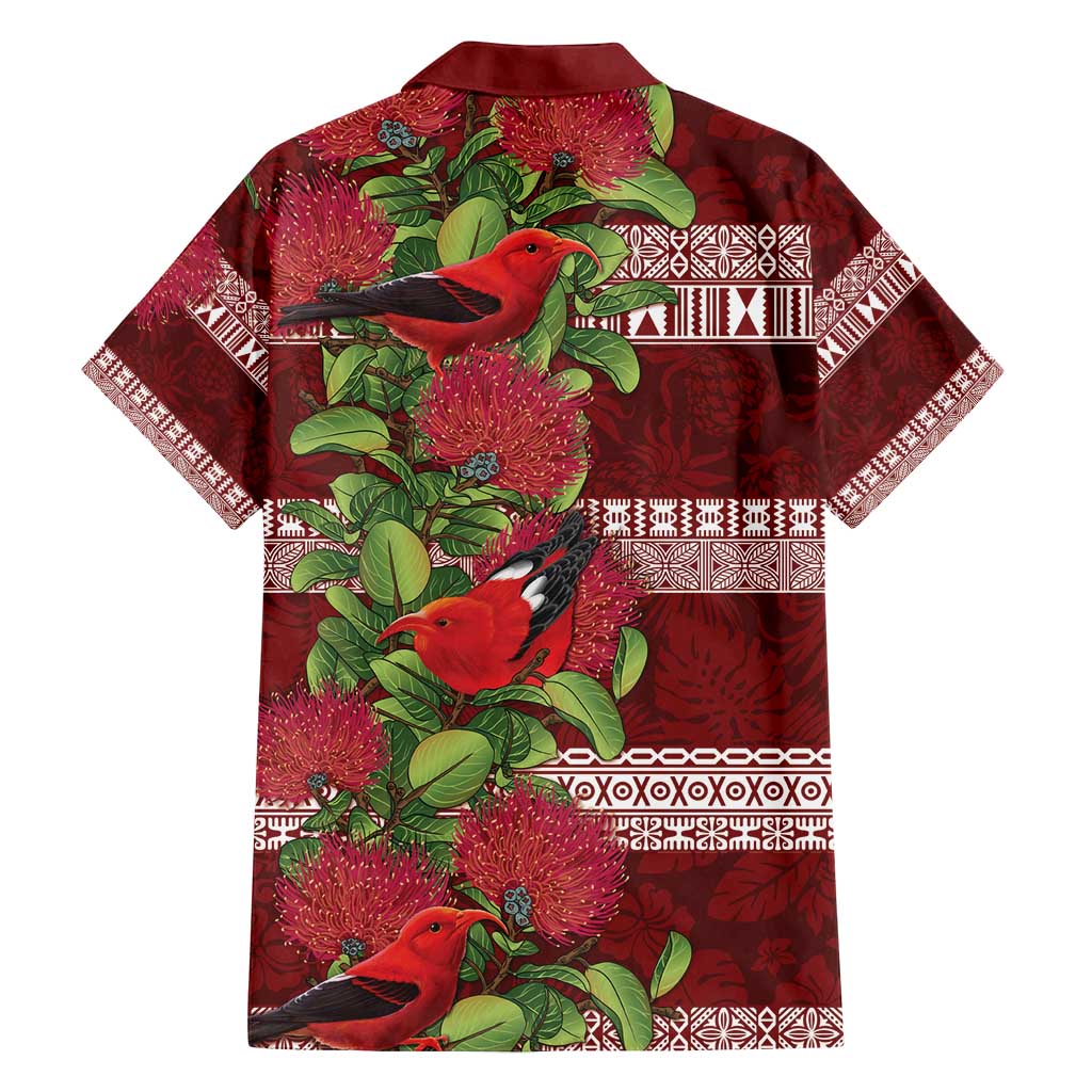 Hawaii Christmas Mele Kalikimaka Family Matching Puletasi and Hawaiian Shirt I'iwi Bird on Ohia Lehua