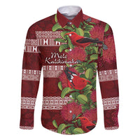 Hawaii Christmas Mele Kalikimaka Family Matching Summer Maxi Dress and Hawaiian Shirt I'iwi Bird on Ohia Lehua