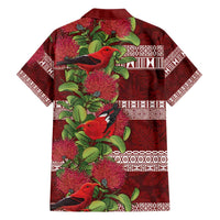 Hawaii Christmas Mele Kalikimaka Family Matching Tank Maxi Dress and Hawaiian Shirt I'iwi Bird on Ohia Lehua LT7 - Polynesian Pride