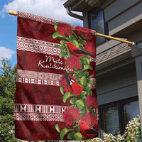 Hawaii Christmas Mele Kalikimaka Garden Flag I'iwi Bird on Ohia Lehua LT7 - Polynesian Pride
