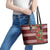 Hawaii Christmas Mele Kalikimaka Leather Tote Bag I'iwi Bird on Ohia Lehua