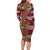 Hawaii Christmas Mele Kalikimaka Long Sleeve Bodycon Dress I'iwi Bird on Ohia Lehua