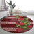 Hawaii Christmas Mele Kalikimaka Round Carpet I'iwi Bird on Ohia Lehua