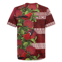 Hawaii Christmas Mele Kalikimaka Rugby Jersey I'iwi Bird on Ohia Lehua LT7 - Polynesian Pride