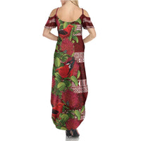 Hawaii Christmas Mele Kalikimaka Summer Maxi Dress I'iwi Bird on Ohia Lehua LT7 - Polynesian Pride
