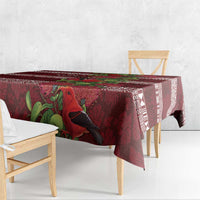 Hawaii Christmas Mele Kalikimaka Tablecloth I'iwi Bird on Ohia Lehua LT7 - Polynesian Pride