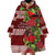 Hawaii Christmas Mele Kalikimaka Wearable Blanket Hoodie I'iwi Bird on Ohia Lehua