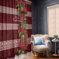 Hawaii Christmas Mele Kalikimaka Window Curtain I'iwi Bird on Ohia Lehua LT7 - Polynesian Pride