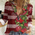 Hawaii Christmas Mele Kalikimaka Women Casual Shirt I'iwi Bird on Ohia Lehua