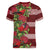 Hawaii Christmas Mele Kalikimaka Women V-Neck T-Shirt I'iwi Bird on Ohia Lehua