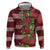 Hawaii Christmas Mele Kalikimaka Zip Hoodie I'iwi Bird on Ohia Lehua