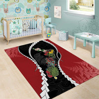 New Zealand Christmas Area Rug Flora Map with Birds - Polynesian Pride
