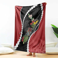 New Zealand Christmas Blanket Flora Map with Birds - Polynesian Pride