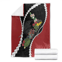 New Zealand Christmas Blanket Flora Map with Birds - Polynesian Pride