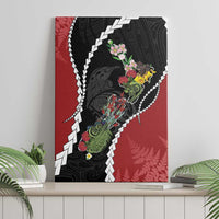 New Zealand Christmas Canvas Wall Art Flora Map with Birds - Polynesian Pride