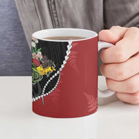 New Zealand Christmas Ceramic Mug Flora Map with Birds - Polynesian Pride
