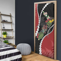 New Zealand Christmas Door Cover Flora Map with Birds - Polynesian Pride