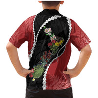 New Zealand Christmas Family Matching Mermaid Dress and Hawaiian Shirt Flora Map with Birds - Polynesian Pride