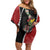 New Zealand Christmas Family Matching Off Shoulder Short Dress and Hawaiian Shirt Flora Map with Birds - Polynesian Pride