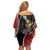 New Zealand Christmas Family Matching Off Shoulder Short Dress and Hawaiian Shirt Flora Map with Birds - Polynesian Pride