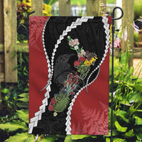 New Zealand Christmas Garden Flag Flora Map with Birds - Polynesian Pride