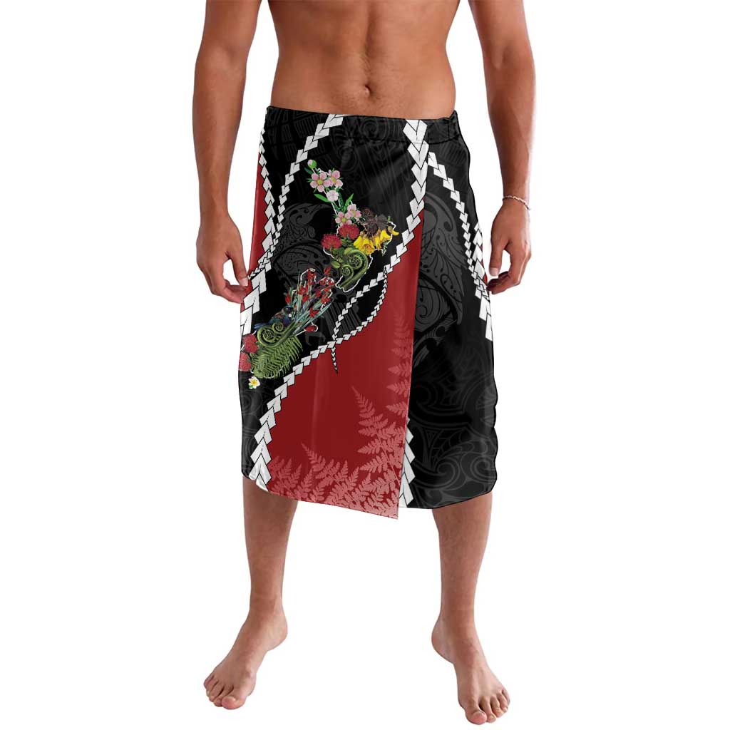 New Zealand Christmas Lavalava Flora Map with Birds - Polynesian Pride