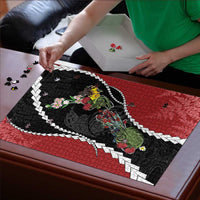 New Zealand Christmas Puzzle Flora Map with Birds - Polynesian Pride