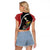 New Zealand Christmas Raglan Cropped T Shirt Flora Map with Birds - Polynesian Pride