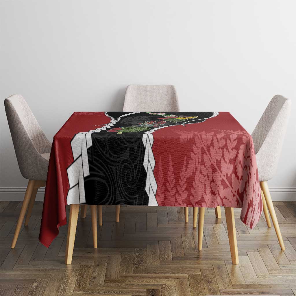 New Zealand Christmas Tablecloth Flora Map with Birds - Polynesian Pride