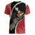New Zealand Christmas Women V-Neck T-Shirt Flora Map with Birds - Polynesian Pride