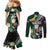 Custom South Africa Mix New Zealand Rugby 2023 Couples Matching Mermaid Dress and Long Sleeve Button Shirt World Cup Greatest Rivalry LT7 - Polynesian Pride