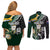 Custom South Africa Mix New Zealand Rugby 2023 Couples Matching Off Shoulder Short Dress and Long Sleeve Button Shirt World Cup Greatest Rivalry LT7 - Polynesian Pride