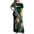 Custom South Africa Mix New Zealand Rugby 2023 Family Matching Off Shoulder Maxi Dress and Hawaiian Shirt World Cup Greatest Rivalry LT7 Mom's Dress Black Green - Polynesian Pride