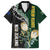 Custom South Africa Mix New Zealand Rugby 2023 Family Matching Off Shoulder Short Dress and Hawaiian Shirt World Cup Greatest Rivalry LT7 Dad's Shirt - Short Sleeve Black Green - Polynesian Pride