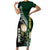 Custom South Africa Mix New Zealand Rugby 2023 Family Matching Short Sleeve Bodycon Dress and Hawaiian Shirt World Cup Greatest Rivalry LT7 Mom's Dress Black Green - Polynesian Pride